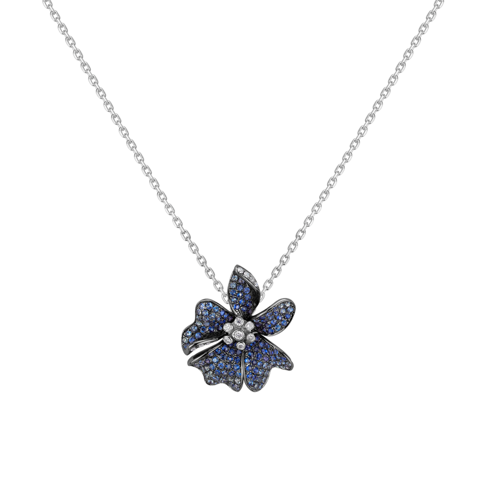 Přívěsok s diamantmi a zafírmi Mahe