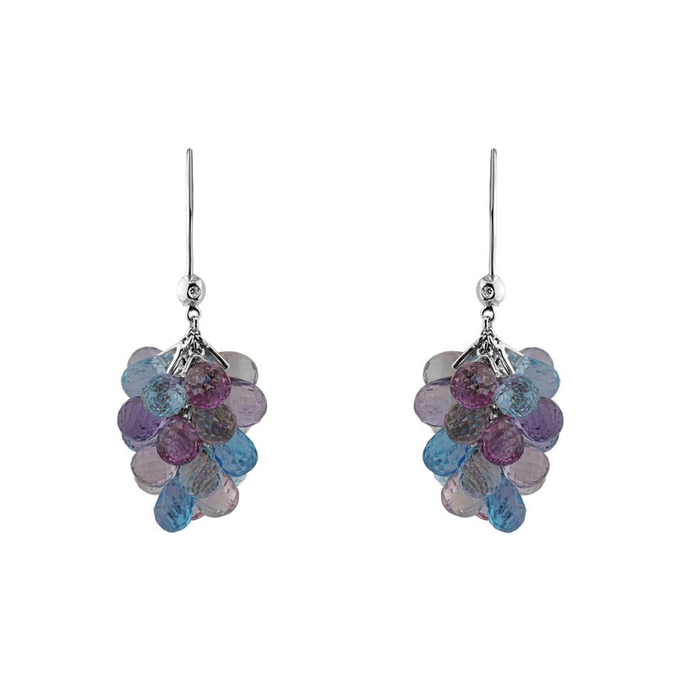 Náušnice s diamantom a drahokamami Nucci