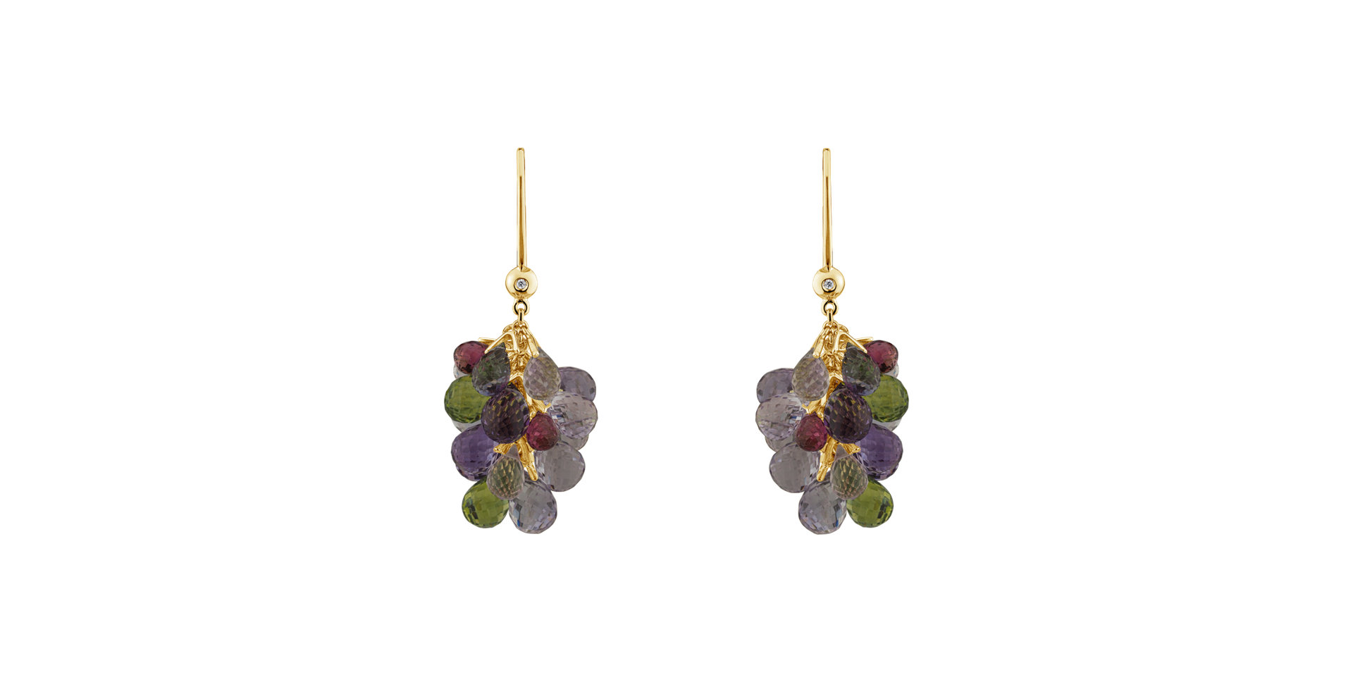 Náušnice s diamantom a drahokamami Nucci