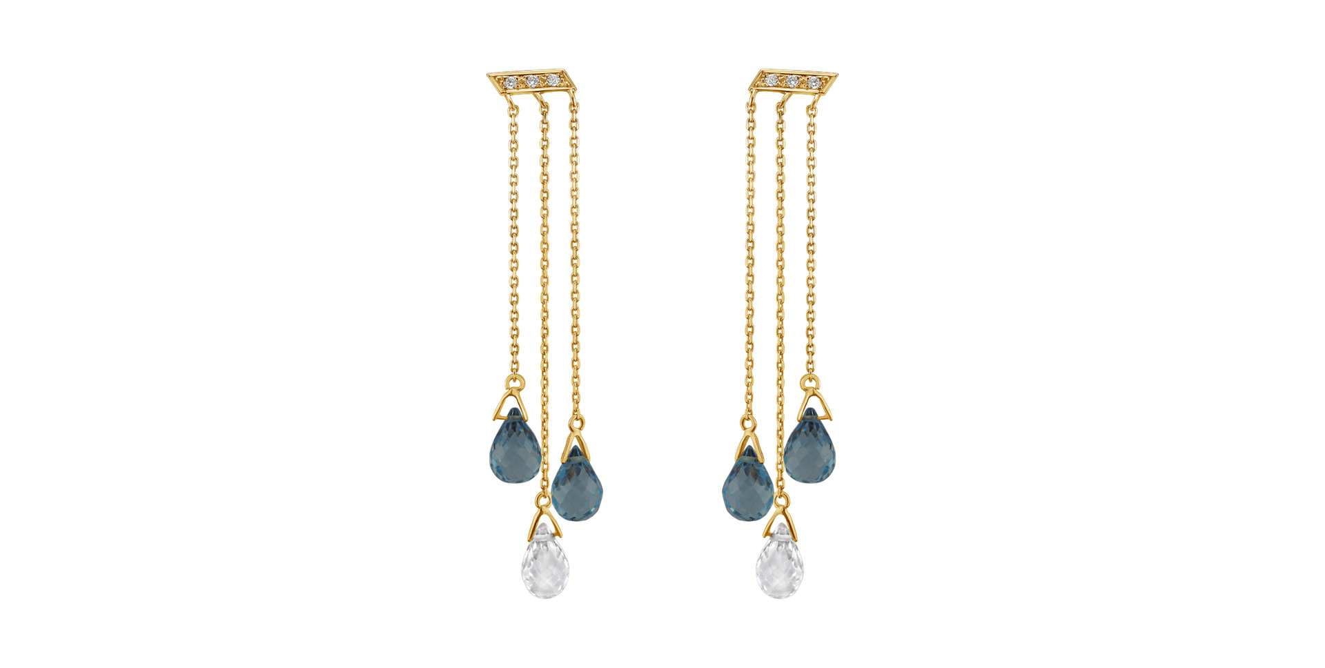 Náušnice s diamantmi a topásmi Stepa