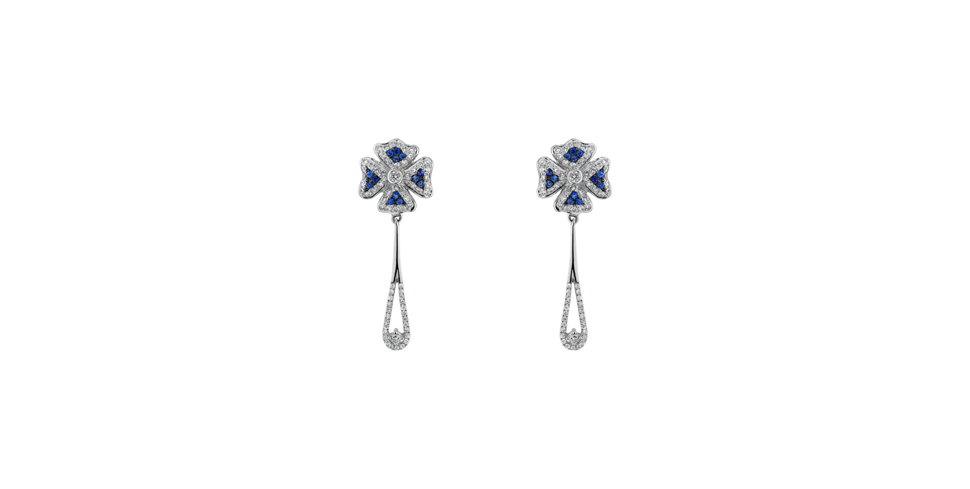 Náušnice s diamantmi a zafírmi Rhapsody in Blue