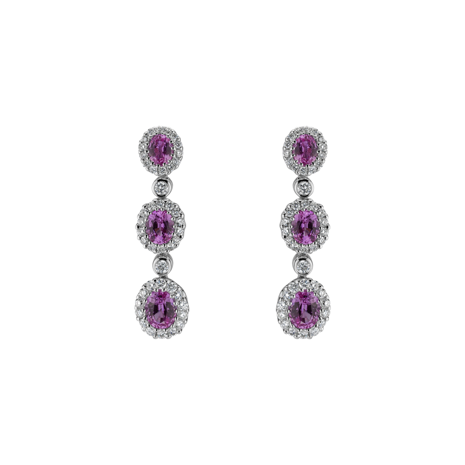 Náušnice s diamantmi a zafírmi Triple Trouble