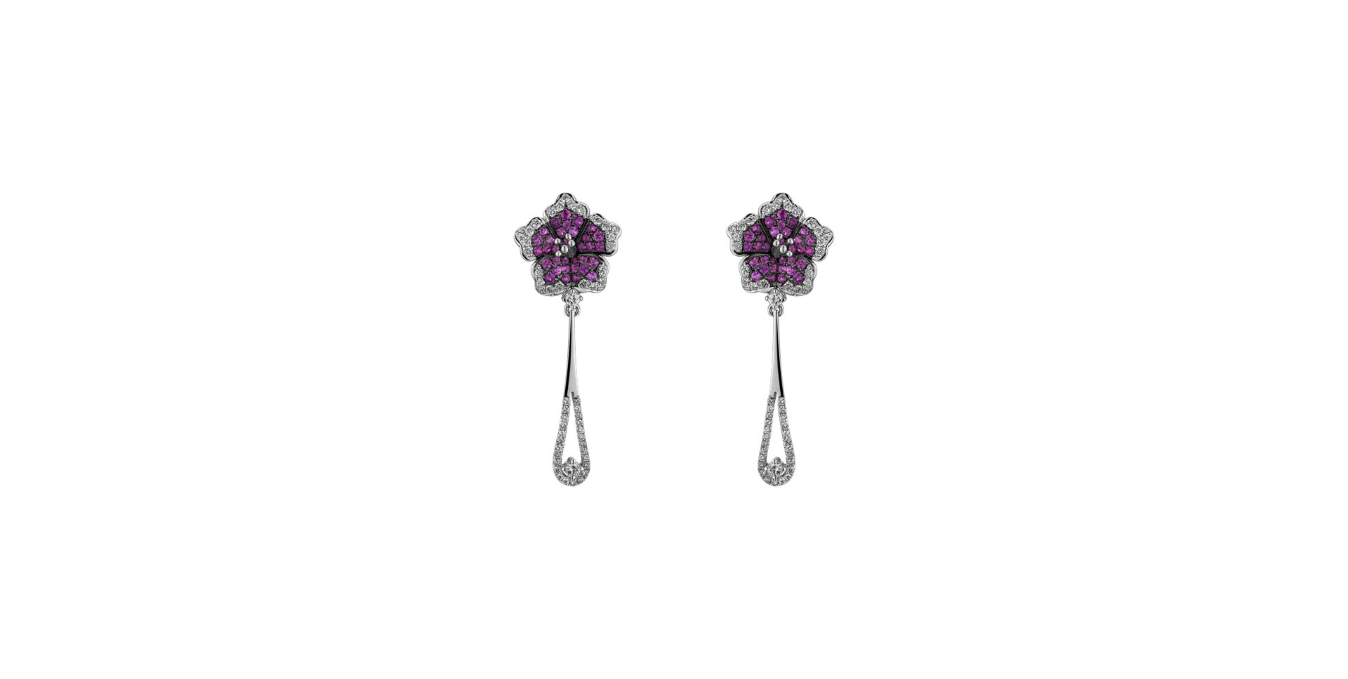 Náušnice s diamantmi a zafírmi Miss Flora