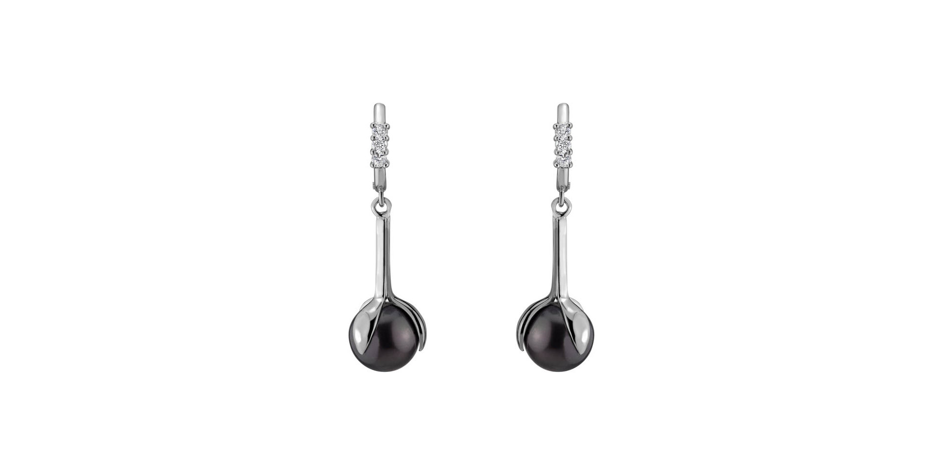 Náušnice s perlou a diamantmi Ocean Flora