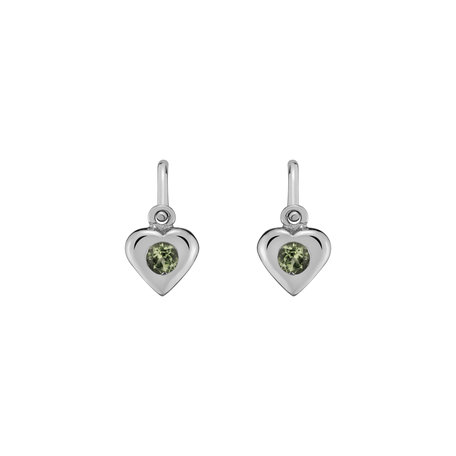 Detské náušnice s peridotom Eternal Love