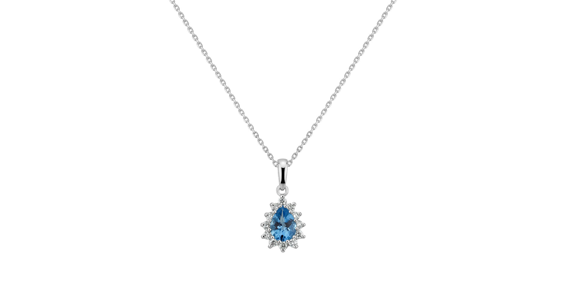 Přívěsok s řetízkom s topásom a diamantmi Queen Might