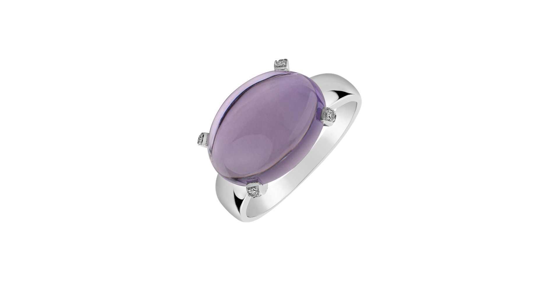 Prsteň s ametystom a diamantmi Vie Violette