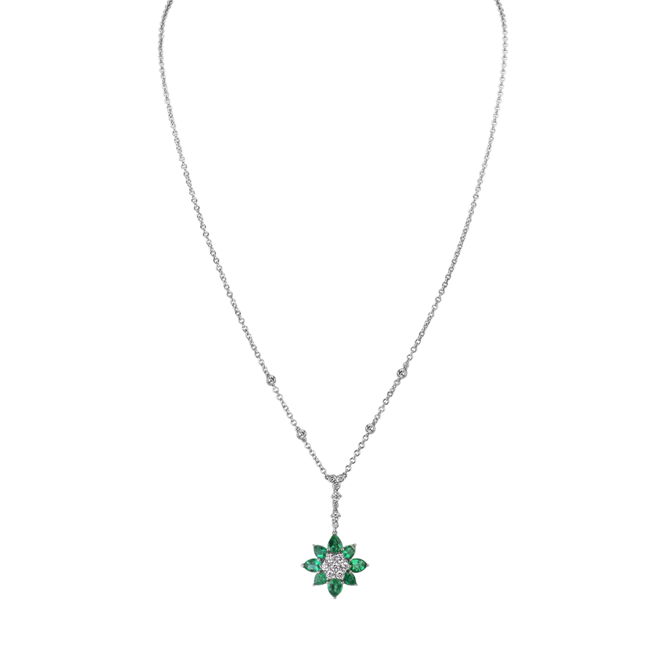Náhrdelník s diamantmi a smaragdmi Ideal Charm