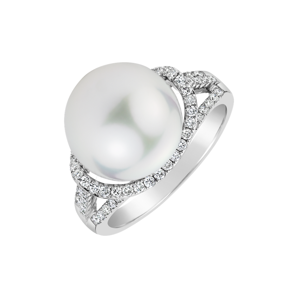 Prsteň s perlou a diamantmi Sublime Reef