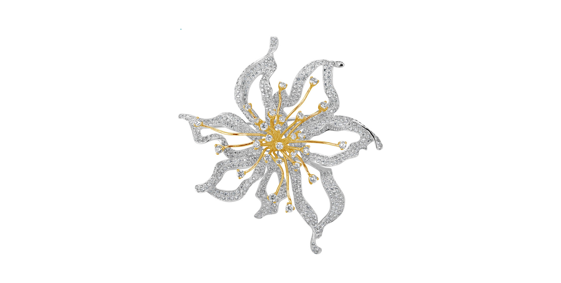 Brošňa s diamantmi Magic Lotus