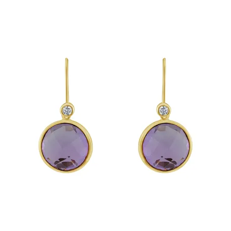 Náušnice s ametystom diamantmi Purple Divination