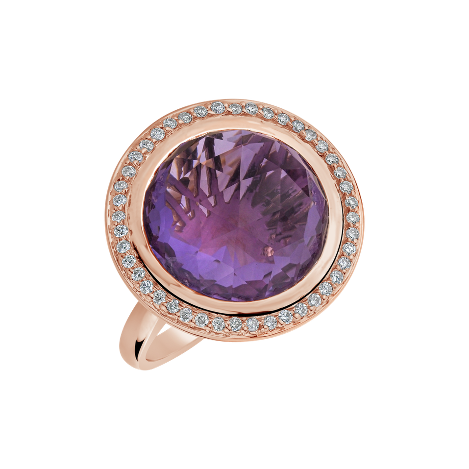 Prsteň s ametystom a diamantmi Astral Eminence