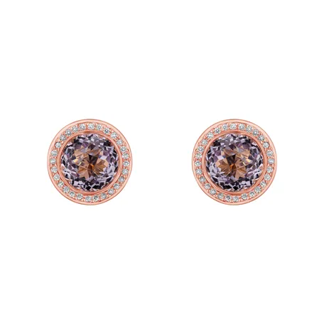 Náušnice s ametystom a diamantmi Monde