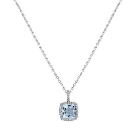 Přívěsok a řetízok s diamantmi a topásom Erlan