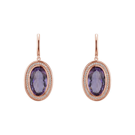 Náušnice s ametystom diamantmi Melissa