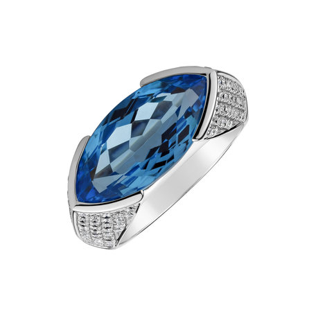 Prsteň s topásom a diamantmi Fiona