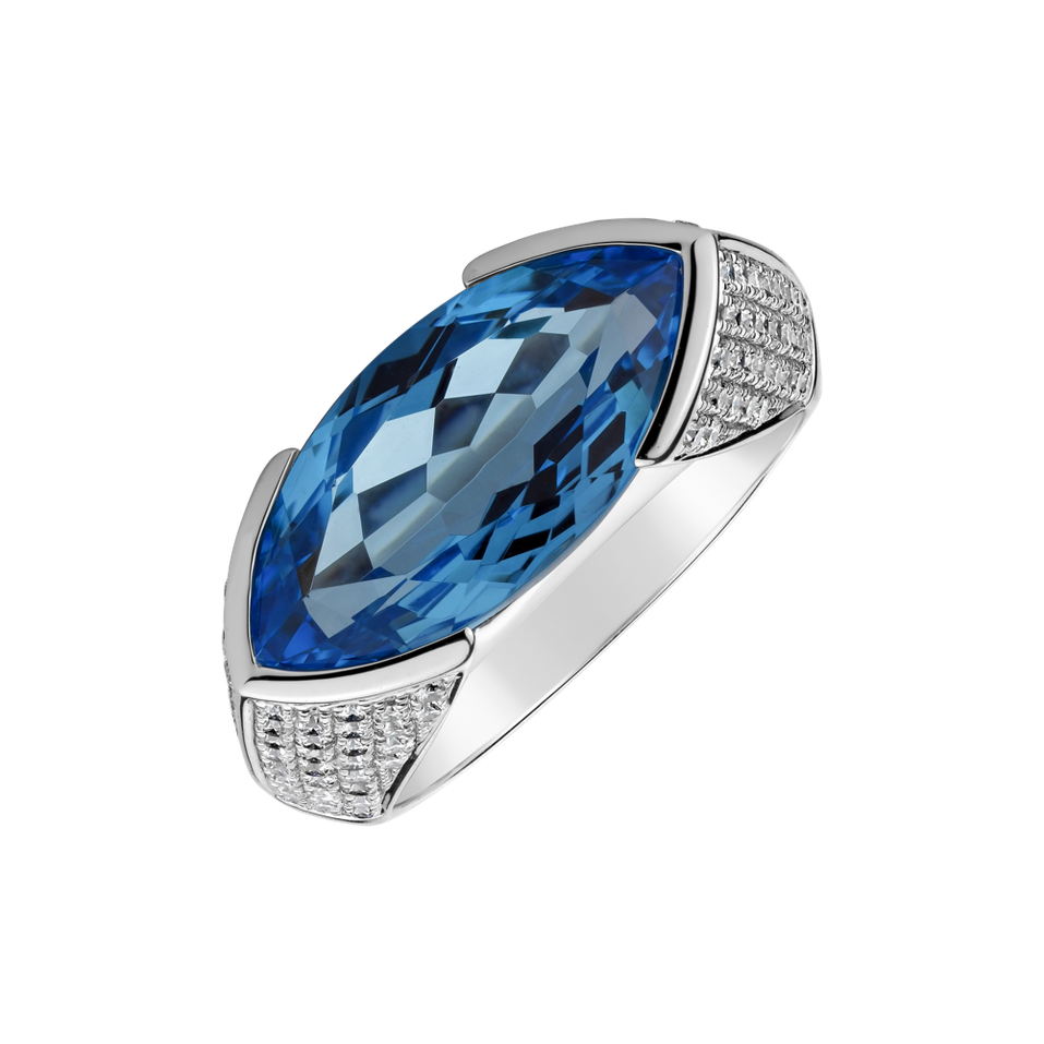 Prsteň s topásom a diamantmi Fiona
