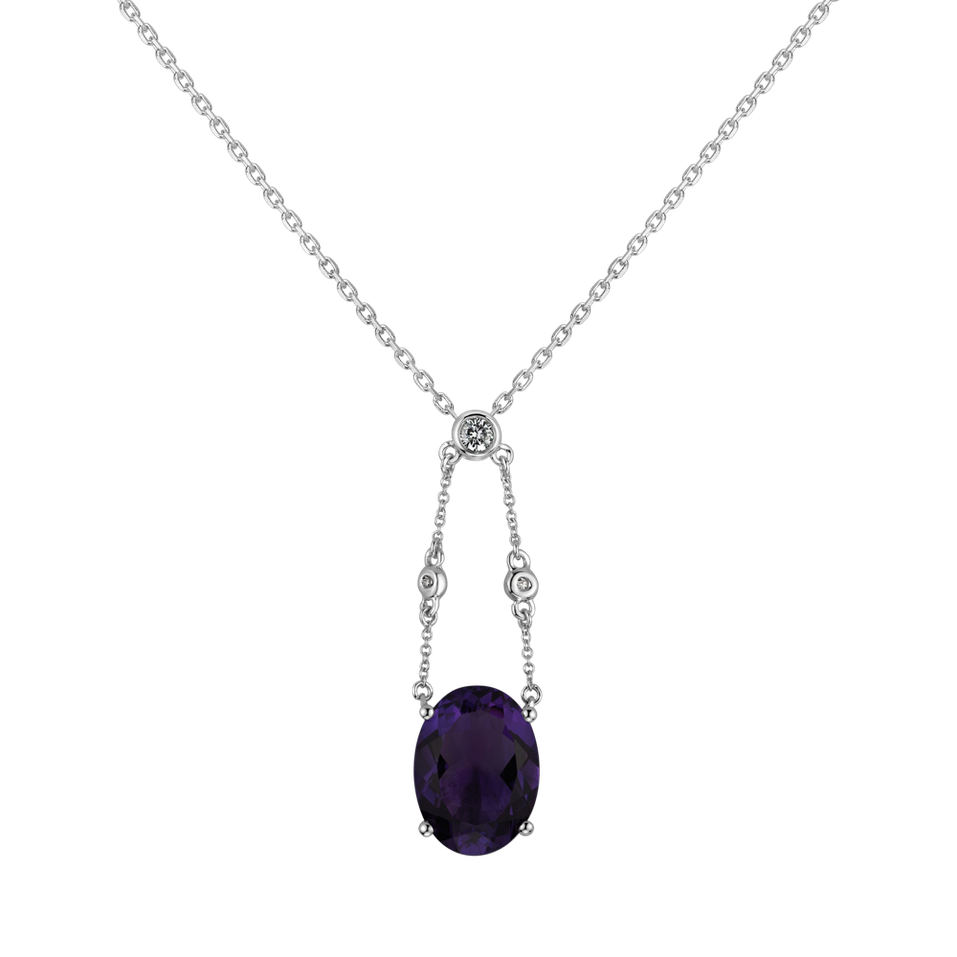 Přívěsok s ametystom a diamantmi Koridon
