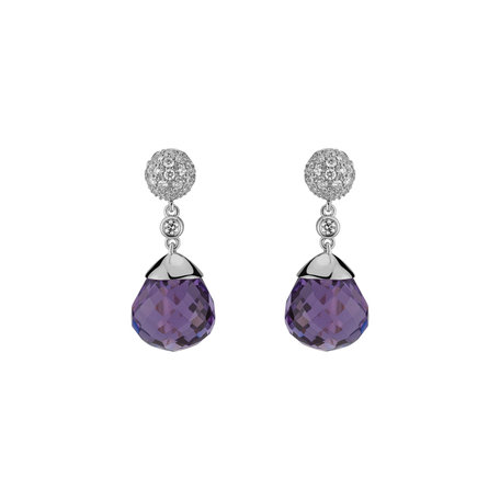Náušnice s ametystom diamantmi Gianpaola