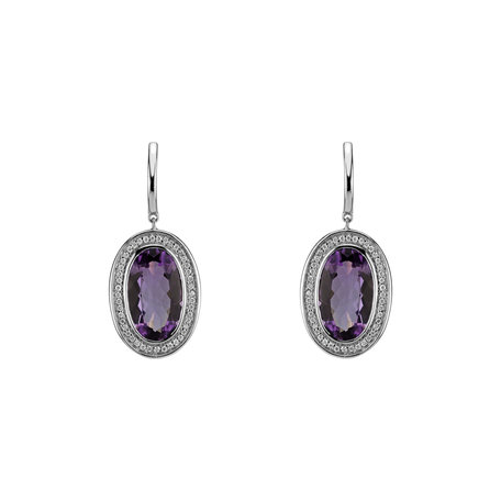 Náušnice s ametystom diamantmi Melissa