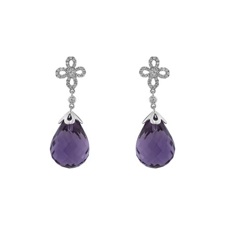 Náušnice s ametystom diamantmi Katja
