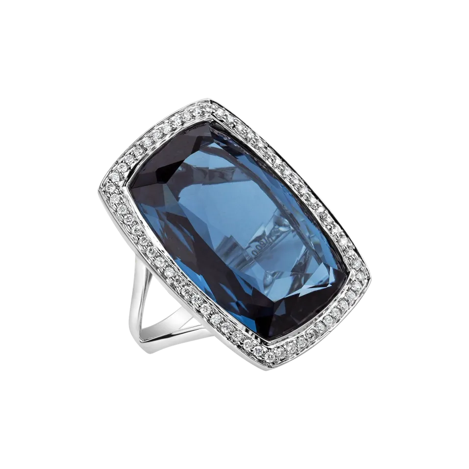 Prsteň s topásom a diamantmi Galaxy Treasure