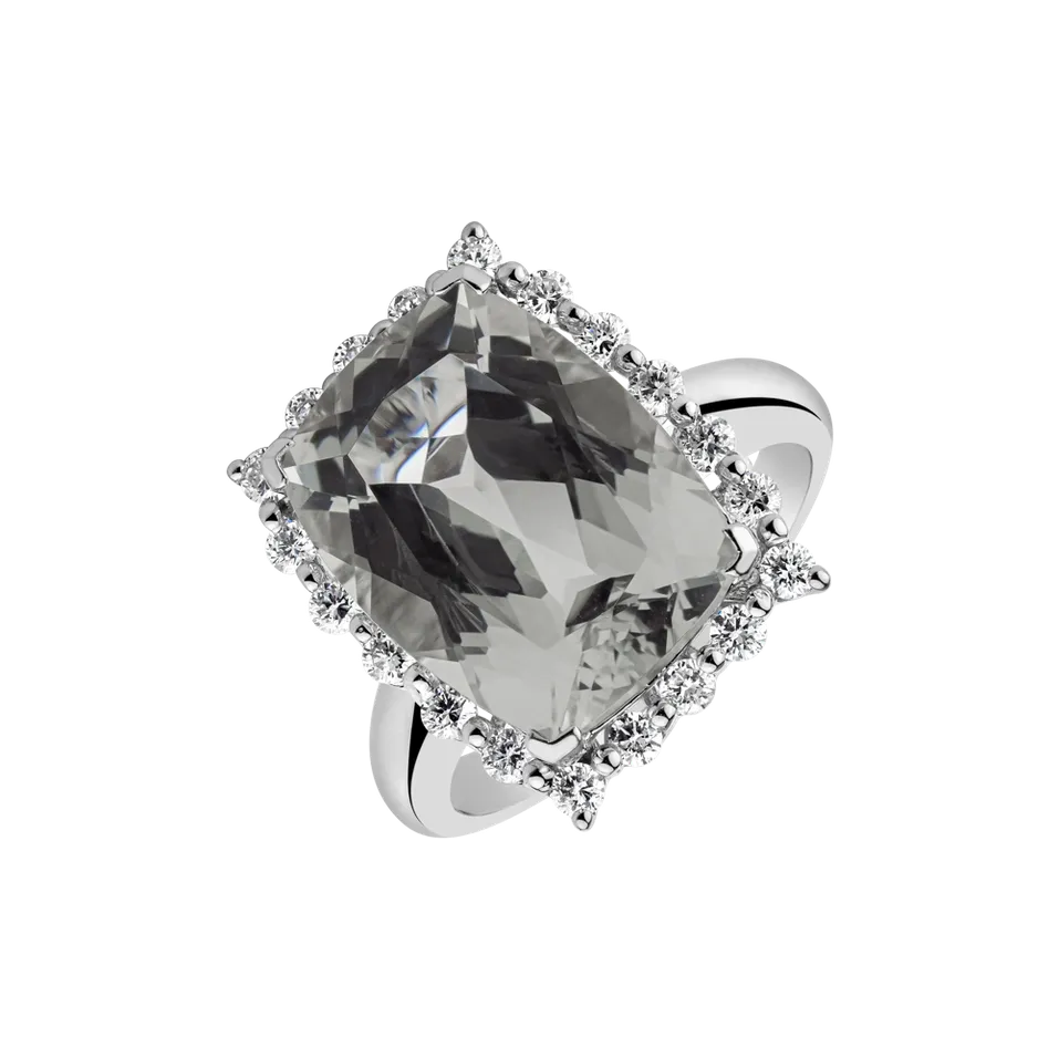 Prsteň s topásom a diamantmi Justin