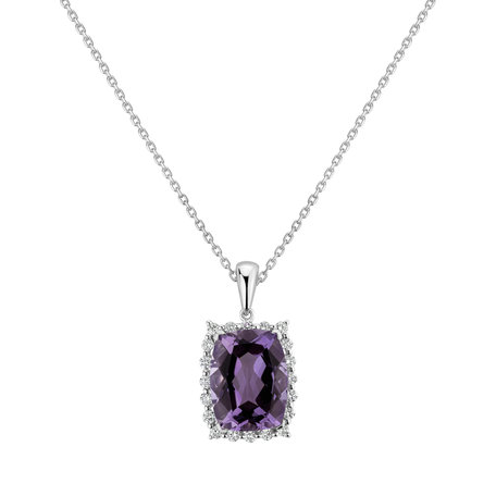 Přívěsok s ametystom a diamantmi Abdon