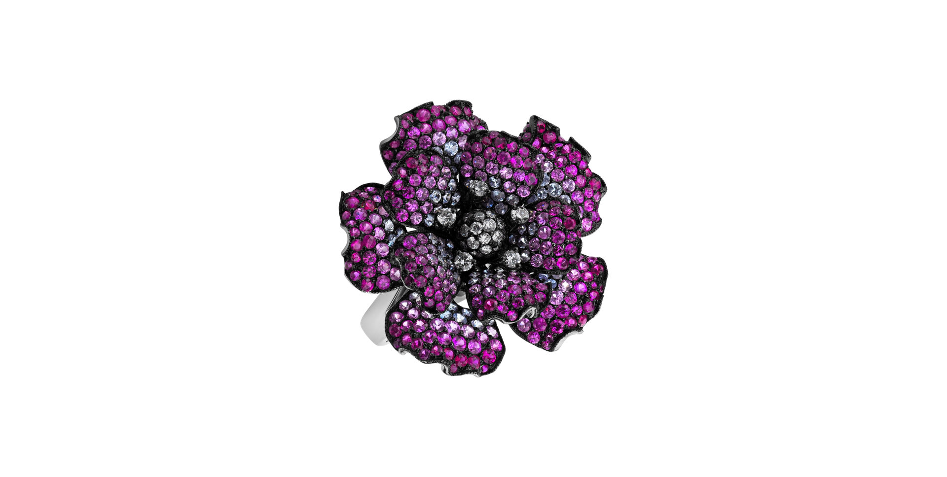 Prsteň s diamantmi a zafírmi Royal Magnolia