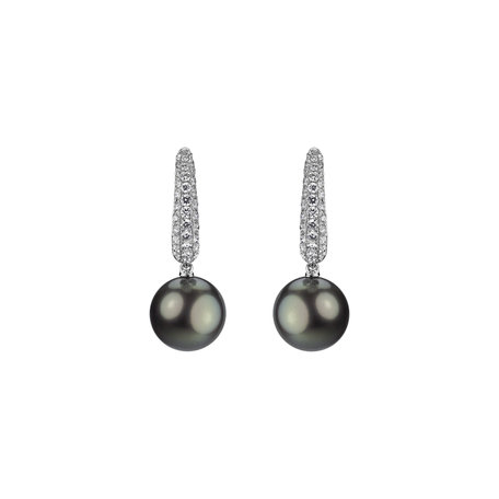 Náušnice s perlou a diamantmi Pearl Poem