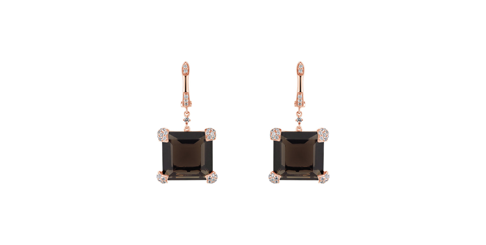 Náušnice s quartzom a diamantmi Briar