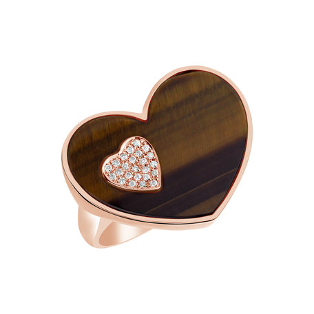 Prsteň s tygrím okom a diamantmi Lovers Together