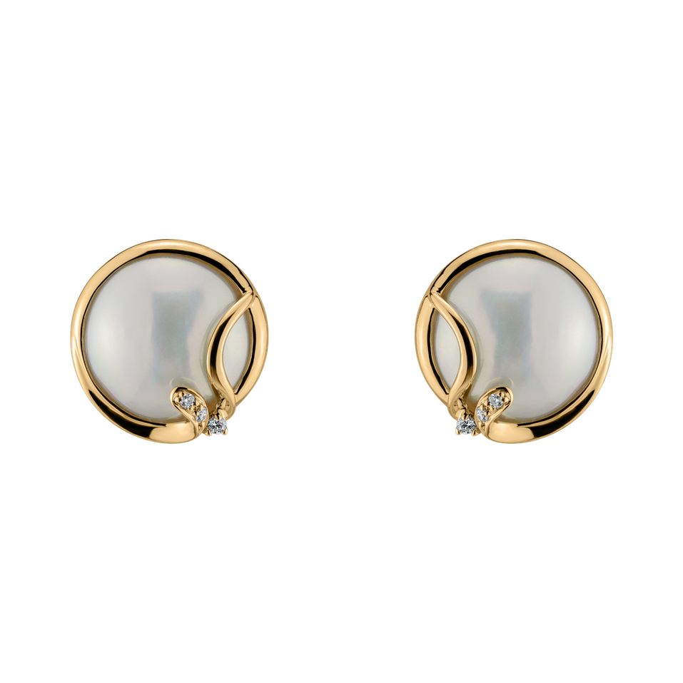 Náušnice s perlou a diamantom Dazzling Ocean