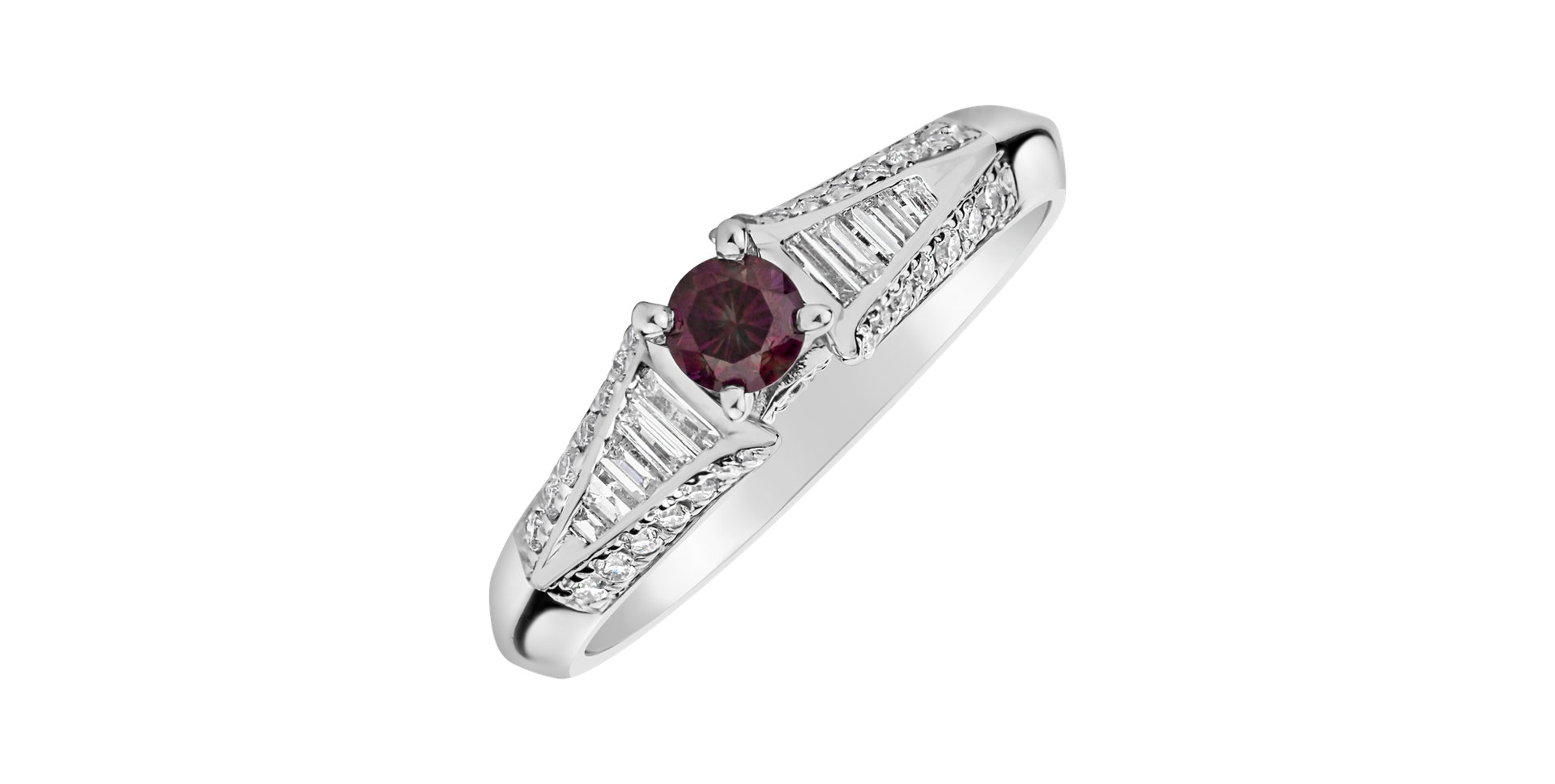 Prsteň s ružovými a bielymi diamantmi In Love