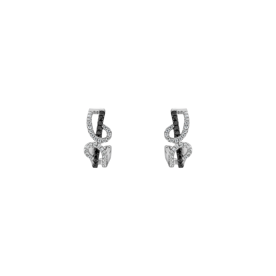 Náušnice s čiernymi a bielymi diamantmi Norvin