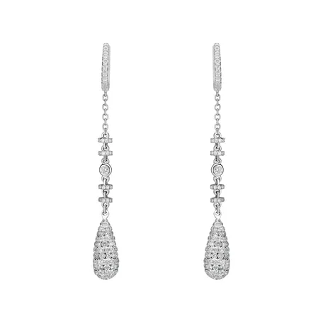 Náušnice s diamantmi Sparkling Rain