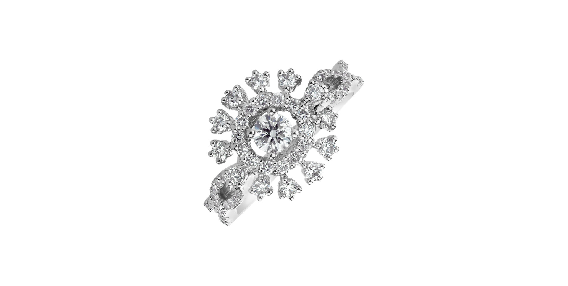 Prsteň s diamantmi Snow Queen