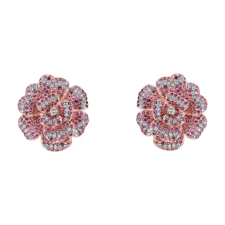 Náušnice s diamantmi a zafírmi Ice Flower