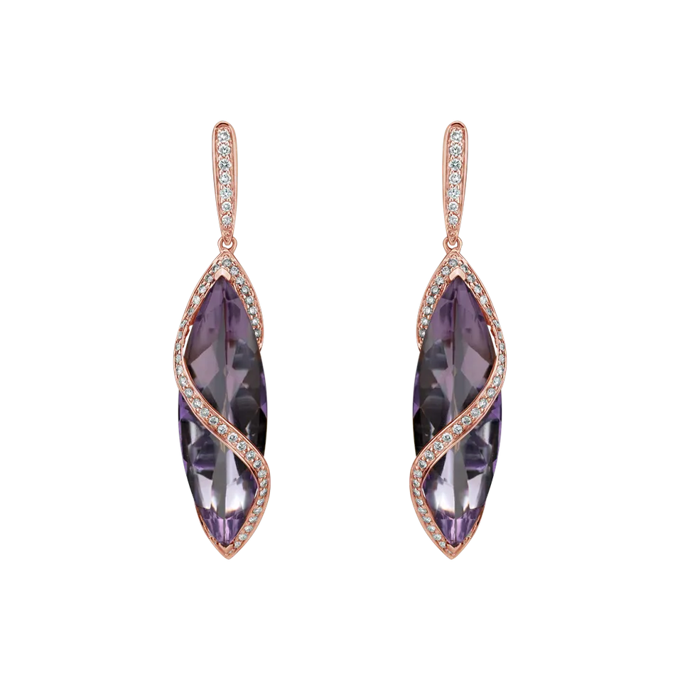 Náušnice s ametystom diamantmi Nixie