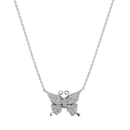 Náhrdelník s diamantmi Monogram Butterfly