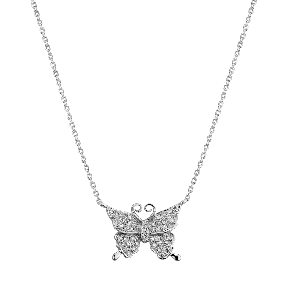 Náhrdelník s diamantmi Monogram Butterfly