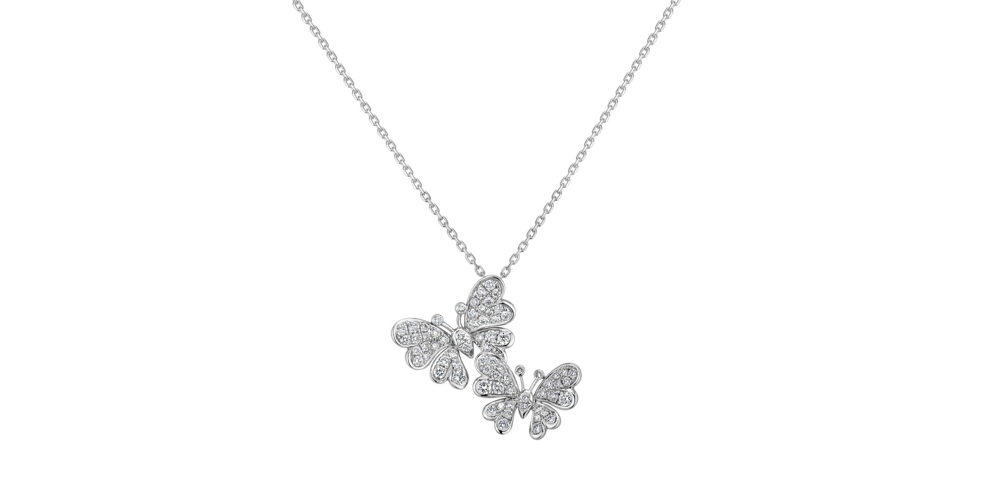 Přívěsok s diamantmi Butterfly Twins