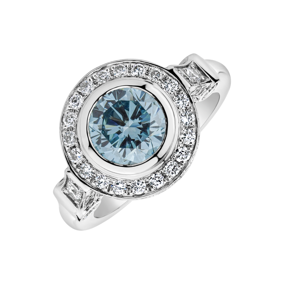 Prsteň s modrým diamantom Fantasy Sky