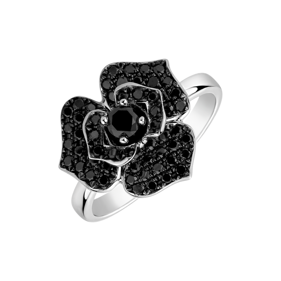 Prsteň s čiernymi diamantmi Moonlight Orchid