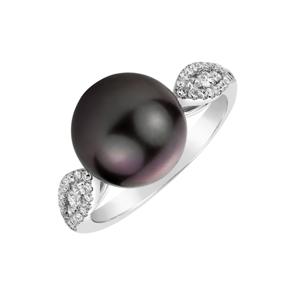 Prsteň s perlou a diamantmi Wiley