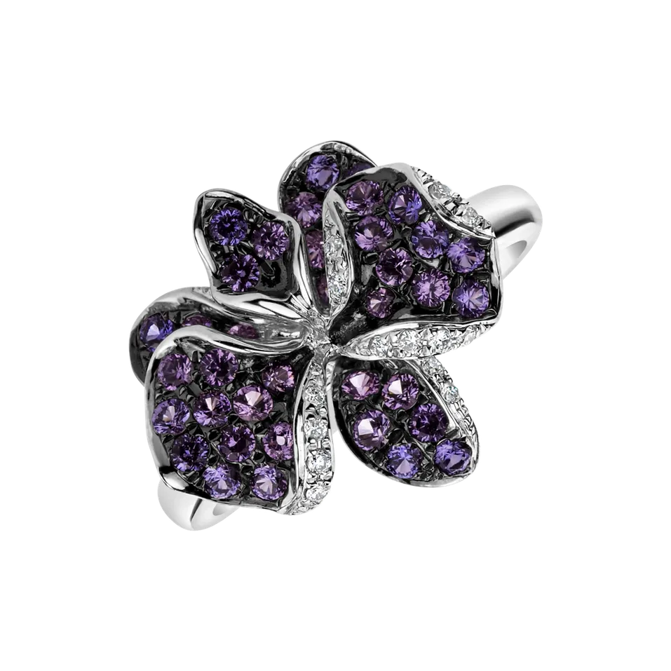 Prsteň s diamantmi a zafírmi Noble Orchid