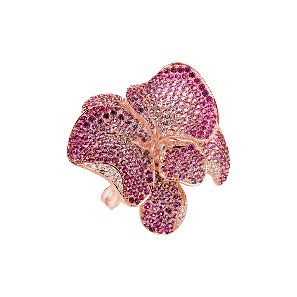 Prsteň s diamantmi a zafírmi Violet Orchid