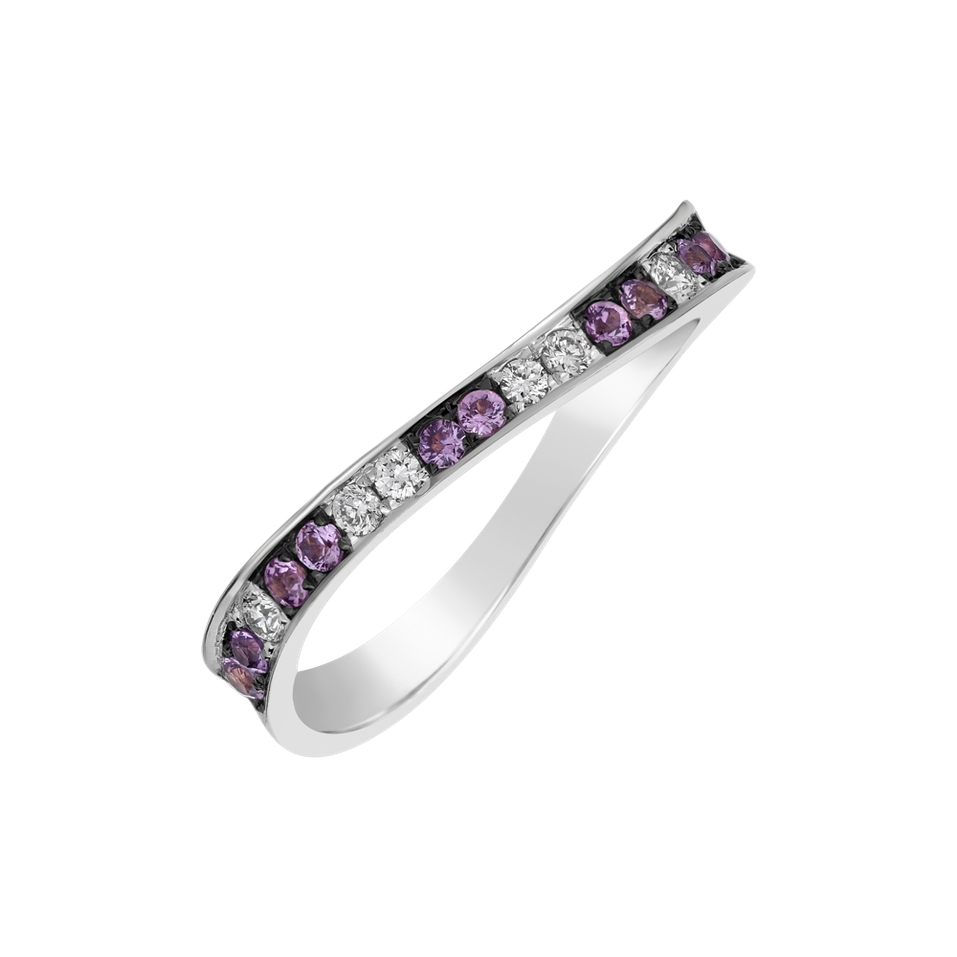 Prsteň s diamantmi a zafírmi Selma