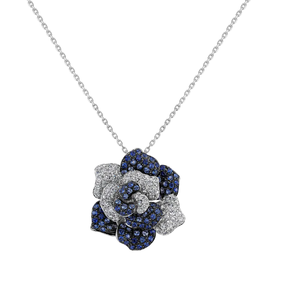 Přívěsok s diamantmi a zafírmi Poetic Magnolia