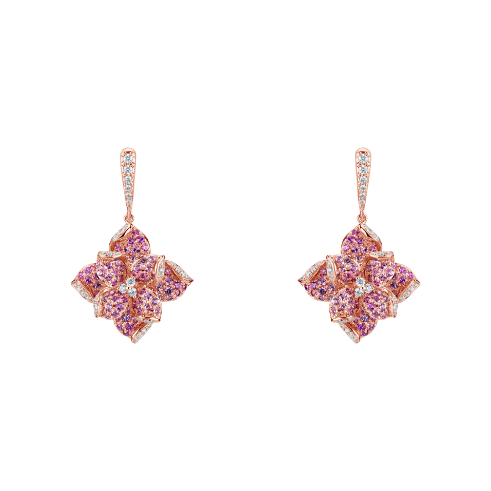 Náušnice so zafírmi a diamantmi Malibu